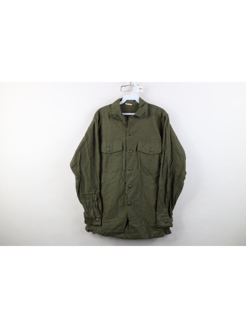 Deadstock Unissued 60s Vietnam War Mens 15.5 33 OG107 Sateen Field Button Shirt
